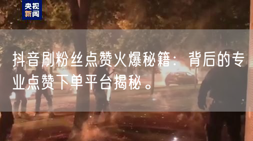 抖音刷粉丝点赞火爆秘籍：背后的专业点赞下单平台揭秘。