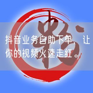 抖音业务自助下单，让你的视频火速走红。