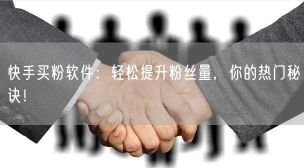 快手买粉软件：轻松提升粉丝量，你的热门秘诀！