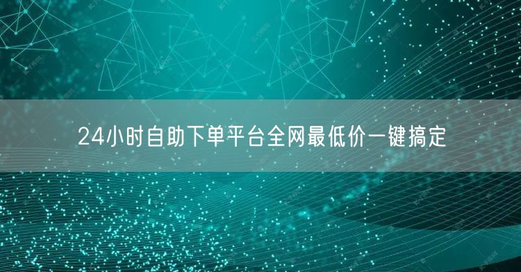24小时自助下单平台全网最低价一键搞定