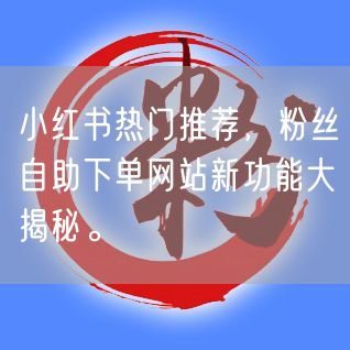 小红书热门推荐，粉丝自助下单网站新功能大揭秘。